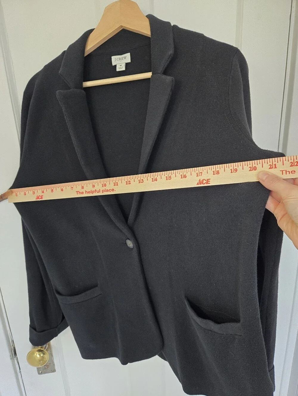 J. Crew Women's Schoolboy Sweater Blazer Size M Cardigan Dark Academia Black